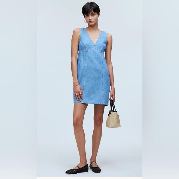 *NWT* Madewell The Ariana V-Neck Mini Dress - Picture 1 of 5
